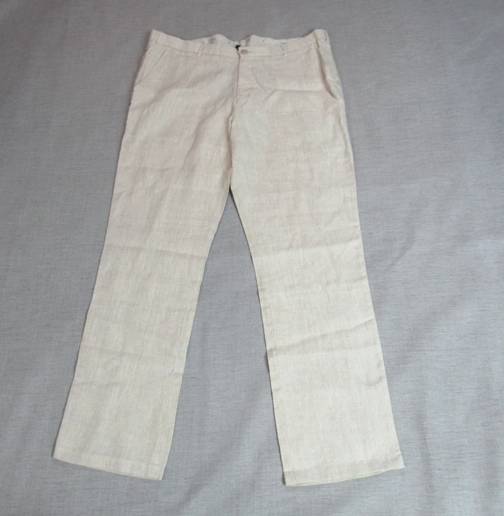 Zylus Pants Mens Size 38 Beige Quiet Luxury Hampton Chic Beach Prep Dress Slacks